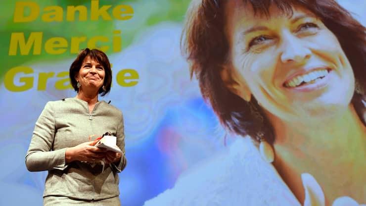 Verabschiedung von Alt - Bundesraetin Doris Leuthard an der Delegiertenversammlung der CVP in Zuerich am Samstag, 26. Januar 2019.  (KEYSTONE/Walter Bieri)