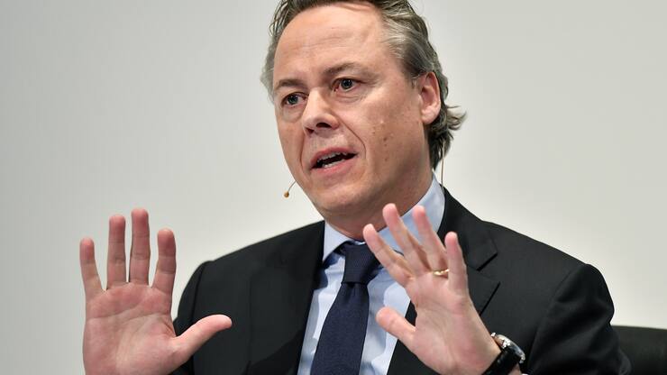 Ralph Hamers, new CEO of Swiss Bank UBS, during a press conference in Zurich, Switzerland, Thursday, February 20, 2020. Dutchman Ralph Hamers will replace Sergio Ermotti, who is still UBS boss, on November 1, 2020. (KEYSTONE/Walter Bieri)