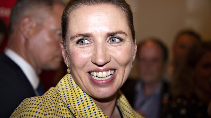 epa07628778 Opposition leader Mette Frederiksen of the Social Democrats attends a press conference after the election results were announced during the Parliamentary Elections, at Christiansborg Castle in Denmark, 05 June 2019. EPA/LISELOTTE SABROE DENMARK OUT