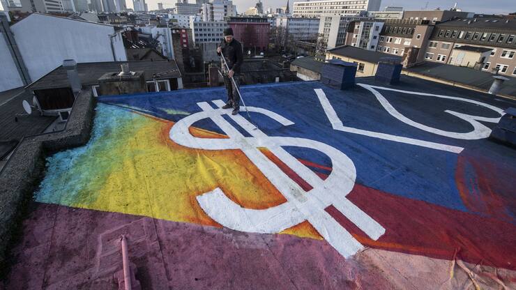 Kunst Bankenskyline Frankfurt