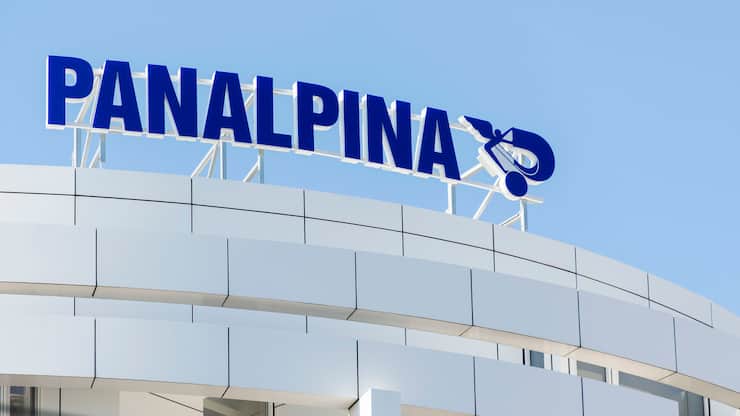 Panalpina Logo at the headquarters in Basel, Switzerland, September 5, 2013. (KEYSTONE/Christian Beutler)Panalpina Hauptsitz in Basel, aufgenommen am 5. September 2013.  (KEYSTONE/Christian Beutler)
