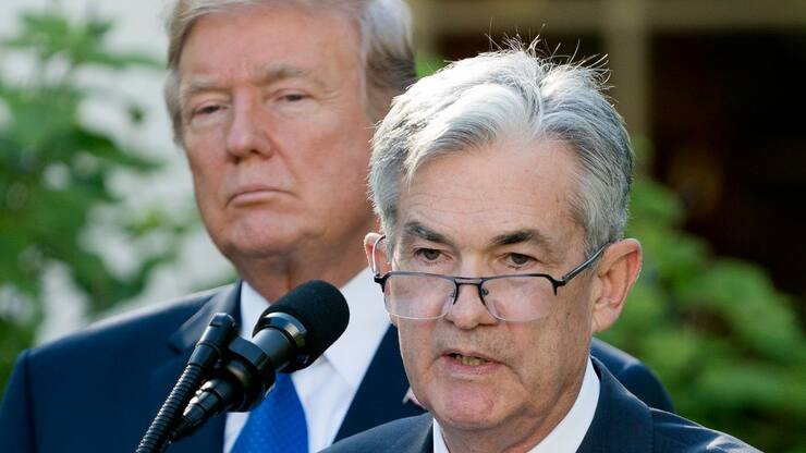 epa06304650 Jerome Powell (R) delivers remarks after US President Donald J. Trump (L) announced Powell as his nominee for Chair of the Board of Governors of the Federal Reserve System, in the Rose Garden of the White House in Washington, DC, USA, 02 November 2017. If confirmed, Jerome Powell will succeed Janet Yellen as chair of the US central bank.  EPA/MICHAEL REYNOLDS