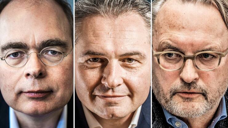 Porträts der drei Anwärter auf den Sunrise-UPC Chefposten: Baptiest Coopmans, André Krause und Thomas Meyer.