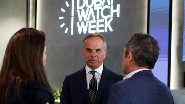 DUBAI, UNITED ARAB EMIRATES - NOVEMBER 19: Jean-FrÃ©dÃ©ric Dufour, chief executive officer of Rolex, attends Dubai Watch Week 2025 at Dubai Mall, Burj Park on November 19, 2025 in Dubai, United Arab Emirates. Launched in 2015, Dubai Watch Week marks its 10th anniversary in 2025. (Photo by Christopher Pike/Getty Images)