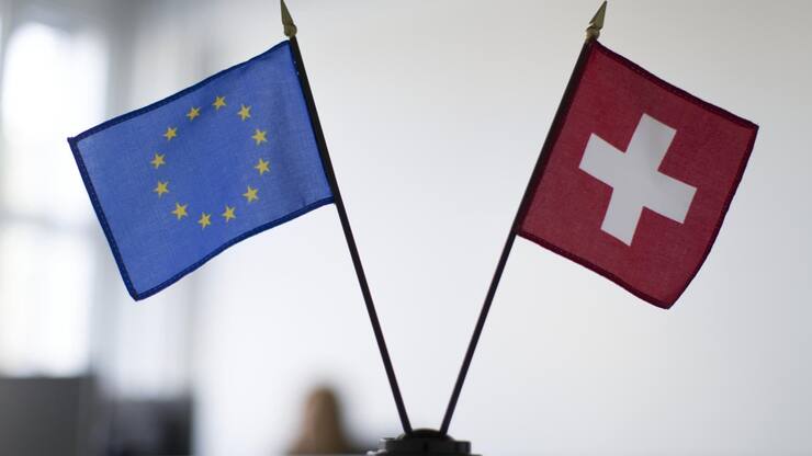 Europäische und Schweizer Flagge