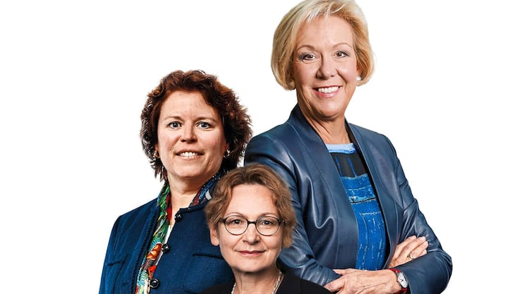 Verwaltungsrat-Präsidentinnen Wanda Eriksen-Grundbacher (RAB), Anne Eckhardt (Ensi) und Monika Ribar (SBB, v.l.)