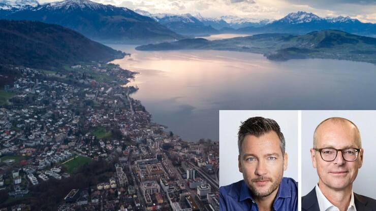 Zug, UNVERZAGT CVVC-Chef Mathias Ruch (l.) führt eine Warteliste, Bitcoin- Bloomberg Suisse-CEO Dirk Klee eine Einkaufsliste.