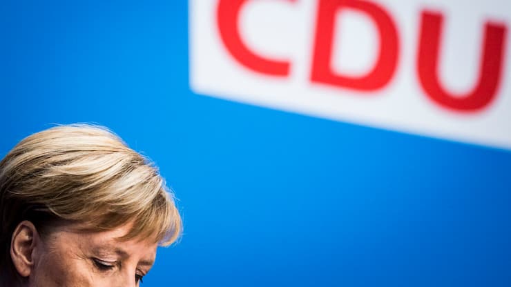 BERLIN, GERMANY - OCTOBER 29: German Chancellor Angela Merkel is pictured during a press conference about the elections in the german state of Hesse on October 29, 2018 in Berlin, Germany. Merkel announced her abdication of a candidation for the CDU party chairmanship. (Photo by Florian Gaertner/Photothek via Getty Images)
