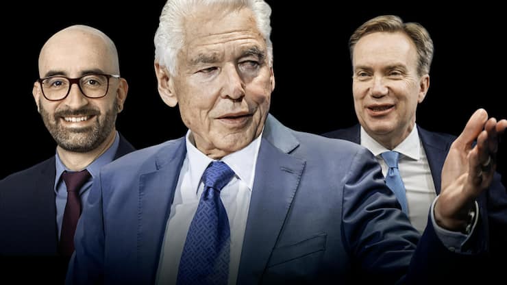 <p>Zwei Männer und ihr Aufseher: WEF-Chef Børge Brende, Interimspräsident Peter Brabeck, Stiftungsaufsichtschef Nils Güggi (v.r.).</p>