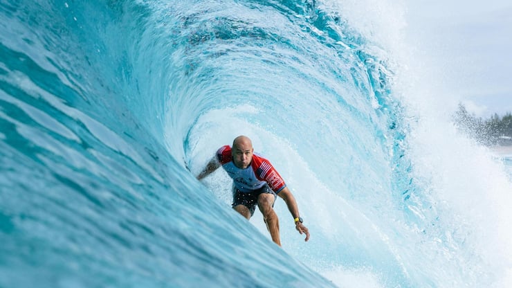 <p>Kelly Slater in seinem Element. Obwohl er seit fast 50 Jahren surft, gibt es nichts, was er lieber täte.</p>