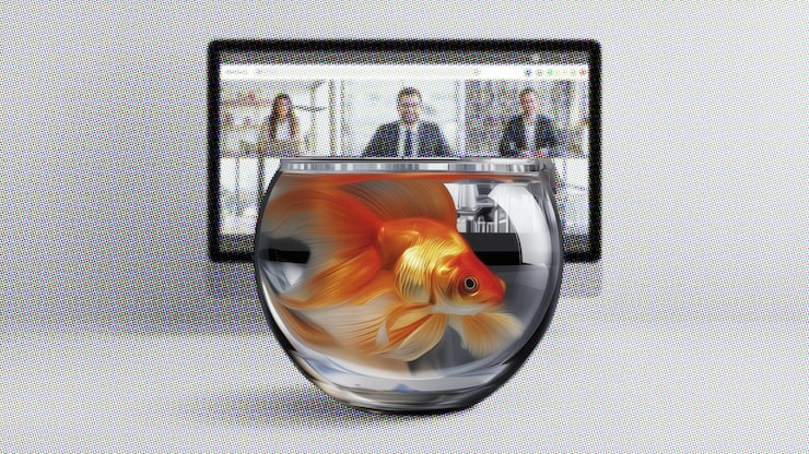 <p>Onlinemeetings gleichen teilweise einem Goldfisch im Glas: Kaum vorbei, ist alles wieder vergessen.</p>