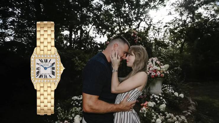 <p>Für Cartier wertvolles Verlobungsbild: Taylor Swift gibt auf Instagram ihre Verlobung mit Travis Kelce bekannt. Und trägt dabei eine Uhr von Cartier.</p>