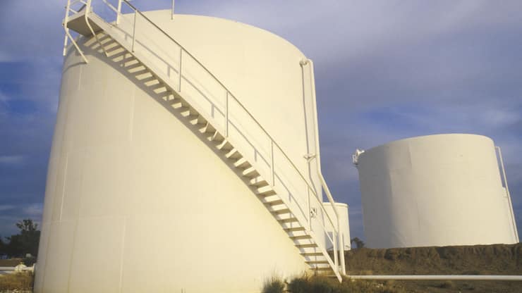 "Diamond Shamrock Oil Tanks at Turpin, OK"