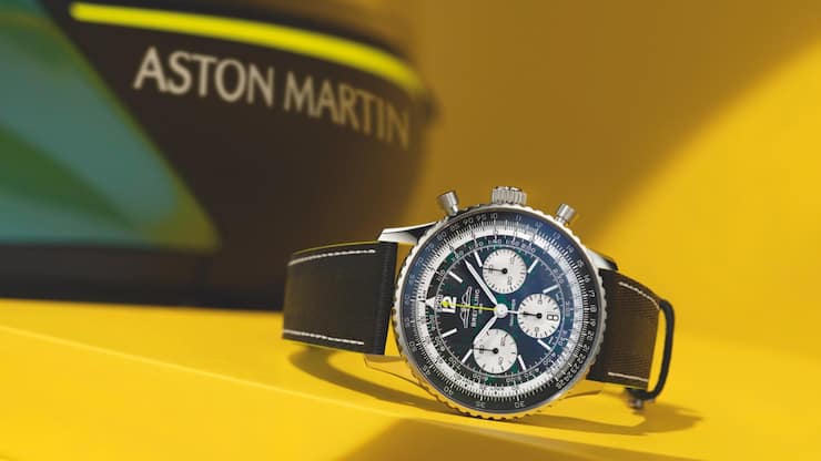 <p>Breitling wagt den Sprung in die Formel 1 und setzt auf eine Partnerschaft mit Aston Martin.</p>