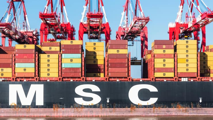 Shanghai,,China,-,October,19,2025:,Large,,Container,Ship,Owned