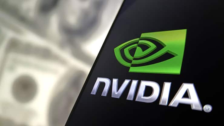<p>Illustration mit Nvidia-Logo. Das Unternehmen Nvidia ist einer der grössten Entwickler von Grafikprozessoren und Chipsätzen für Personal Computer, Server und Spielkonsolen (2024).</p>