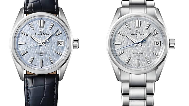 <p>Grand Seiko SLGB001: Das Platinmodell mit eisblauem Zifferblatt ist auf 80 Stück limitiert und kostet 42'000 Fr. (aus Titan 12'000 Fr.).</p>