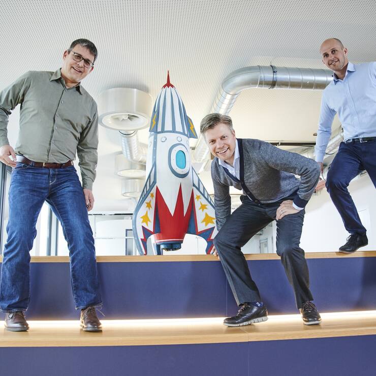 Stefan Thiel, Martin Stadler und Stefan Weber (v.l.) schaffen Transparenz in Sachen Vermögen.