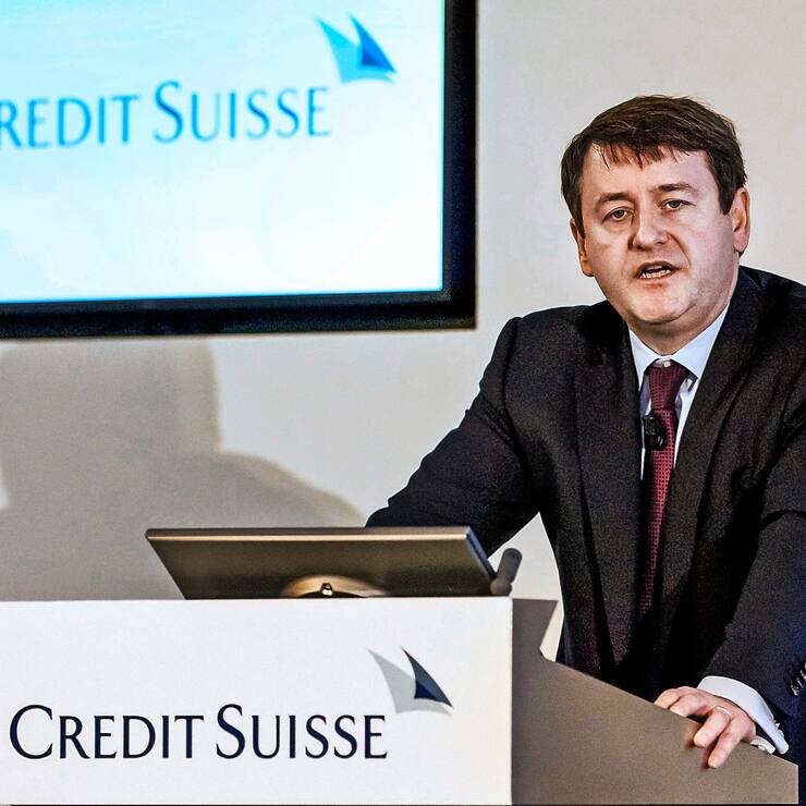 David Mathers, CFO of Swiss Bank Credit Suisse, speaks during a press conference announcing the 2011 third quarter results in Zurich, Switzerland, Tuesday, November 1, 2011. (KEYSTONE/Alessandro Della Bella)