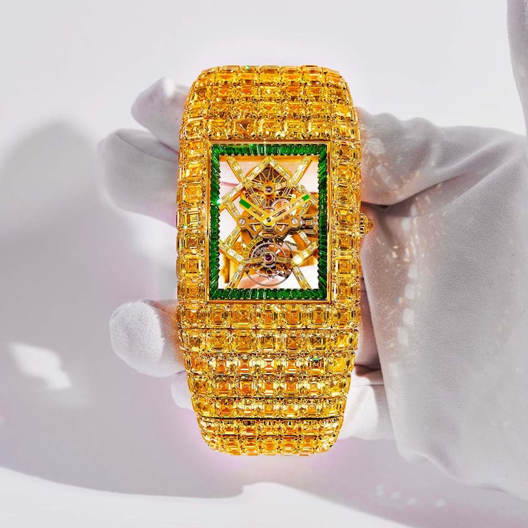 Dieses Modell von Jacob & Co., die Billionaire Timeless Treasure, wurde dieses Jahr auf der Genfer Uhrenmesse Watches & Wonders vorgestellt.