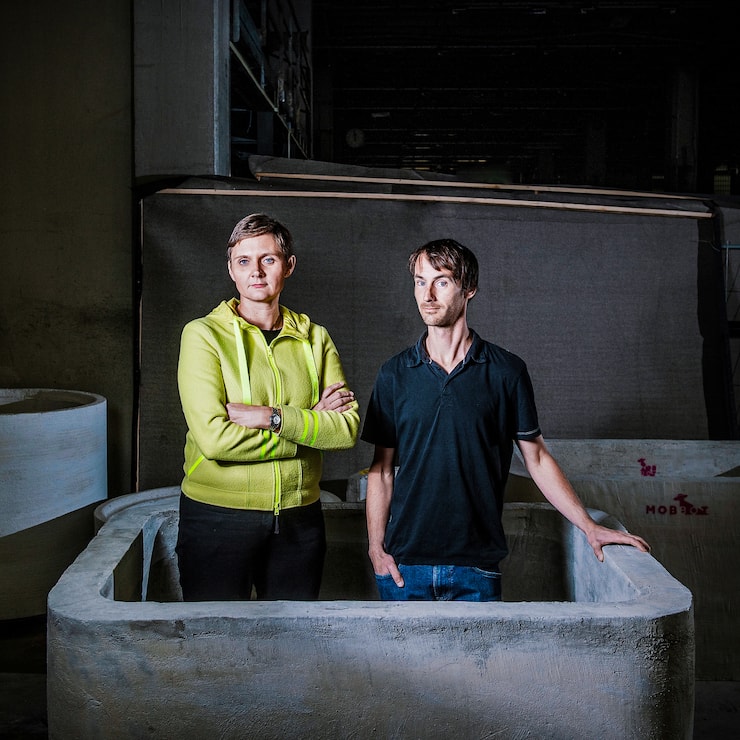 AgnÃ¨s Petit Fondatrice et CEO accompagnÃ©e de Thomas Ribeaud CTO et ingÃ©nieur mÃ©canique de la start-up MobBot Ã  Fribourg, le 10.10.2019 Â© David WagniÃ¨res