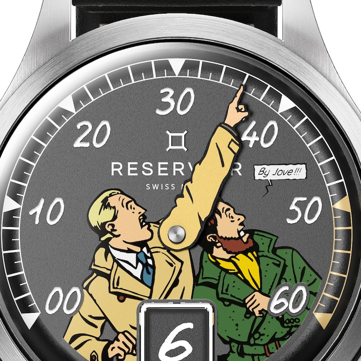 Zifferblatt der neuen Reservoir mit zwei Comic-Figuren