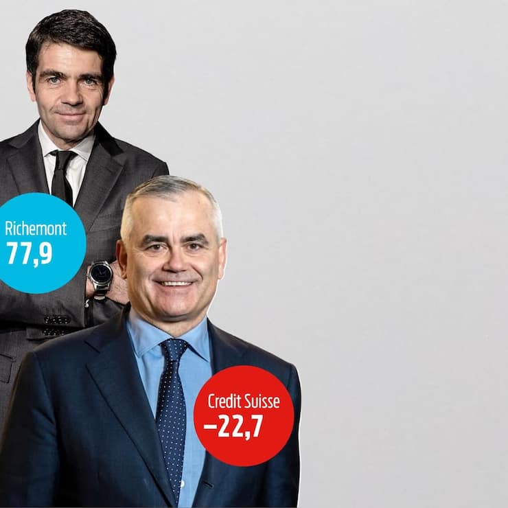 Thomas Gottstein (r.) CS, Jérôme Lamberts (M.) Richemont, Partners-Group-CEO David Layton