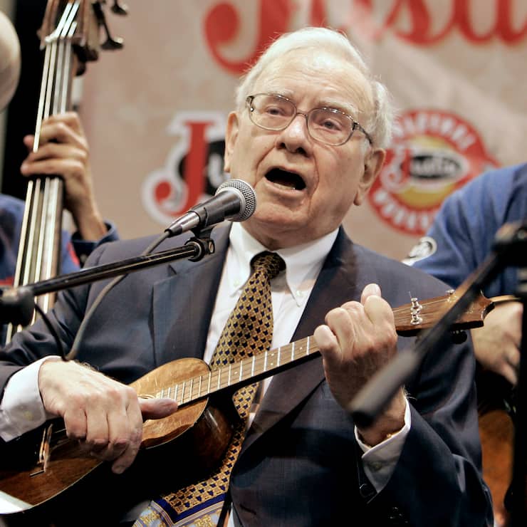 <p>Warren Buffett mit Ukulele.</p>