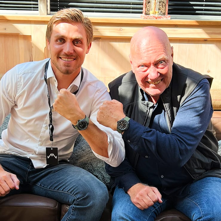 Norqain-Chef Ben Küffer und sein Mentor Jean-Claud Biver, Uhrenlegende