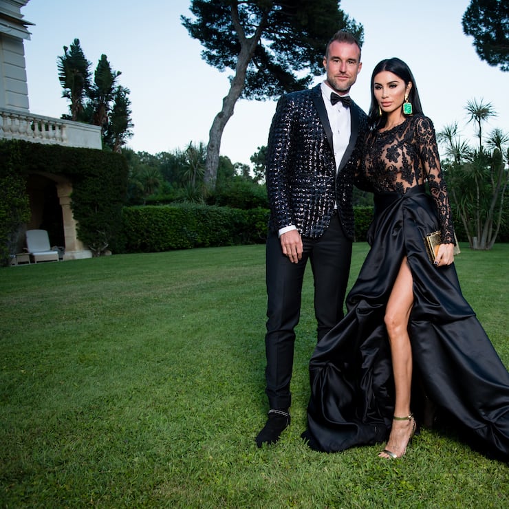 CAP D'ANTIBES, FRANCE - MAY 17:  Philipp Plein and Morgan Osman pose for portraits at the amfAR Gala Cannes 2018 cocktail at Hotel du Cap-Eden-Roc on May 17, 2018 in Cap d'Antibes, France.  (Photo by Pascal Le Segretain/amfAR/WireImage for amfAR)