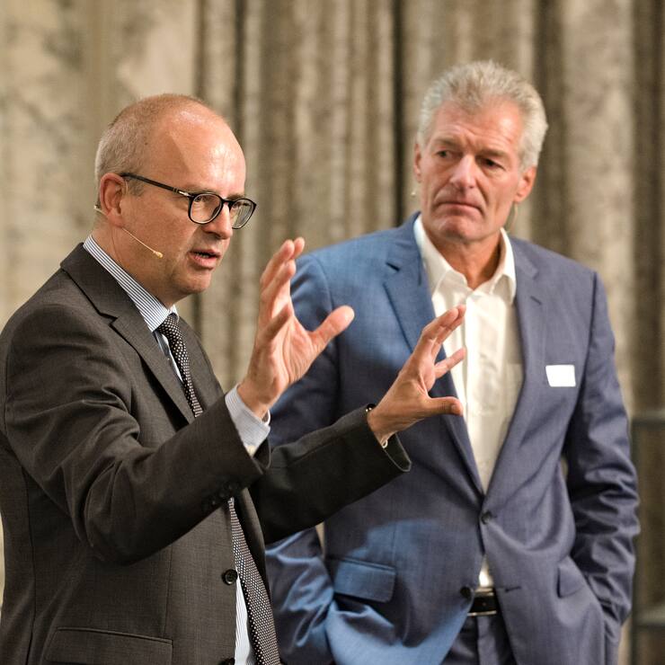 Eric Scheidegger, Botschafter, SECO; Heinz Karrer, Präsident, economiesuisse
