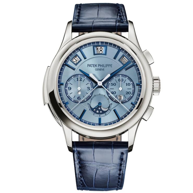 Quadruple Complication mit Minuten-repetition, Schleppzeiger-Chronograf und ewigem Kalender, Weissgold, 42 mm. Fr. 1 050 000.–.