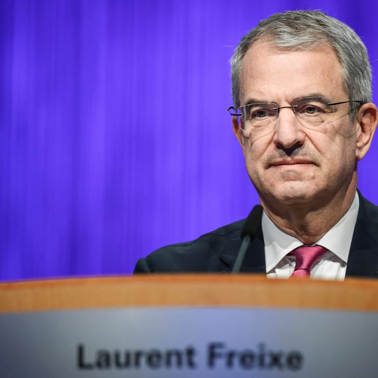 CEO Laurent Freixe attends a general shareholders meeting of Swiss food giant Nestle in Ecublens, near Lausanne, on April 16, 2025. (Photo by GABRIEL MONNET / AFP)