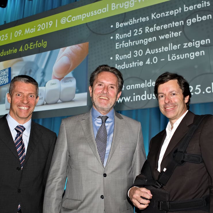 Philipp Spaeti, CTO, IBM Switzerland; Peter Grütter, Präsident, asut; Philipp Metzger, Direktor, BAKOM
