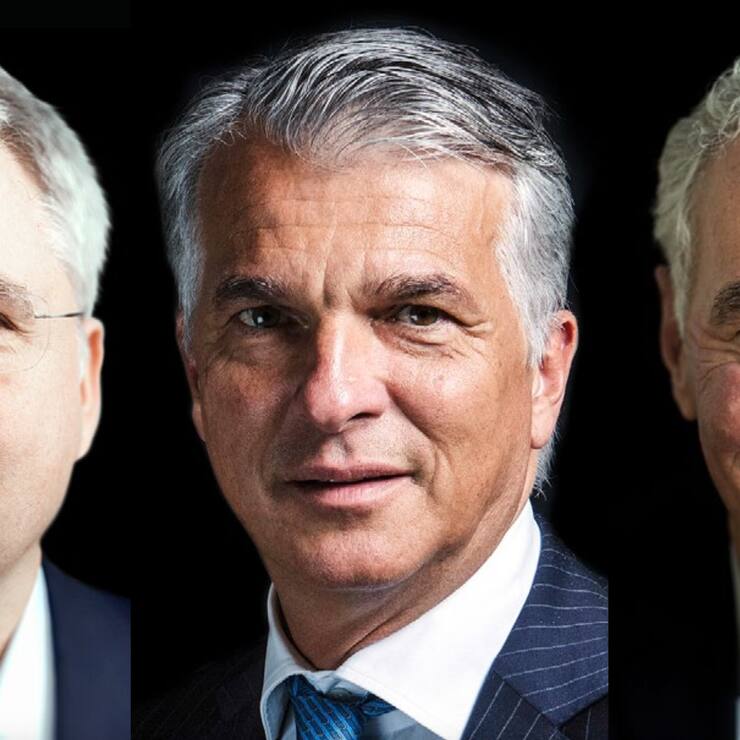 Severin Schwan, Sergio Ermotti und Richard Ridinger SMI