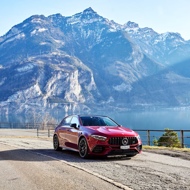 Der Mercedes AMG A45 S 4MATIC+ in der Testfahrt.