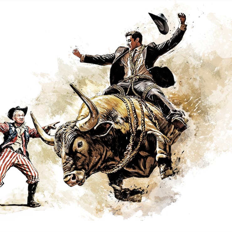 böRSENRodeo US-Notenbankchef ­Jerome Powell hält die Bullen auf Trab. Anleger sollten sich ­absichern, um nicht abgeworfen zu werden.