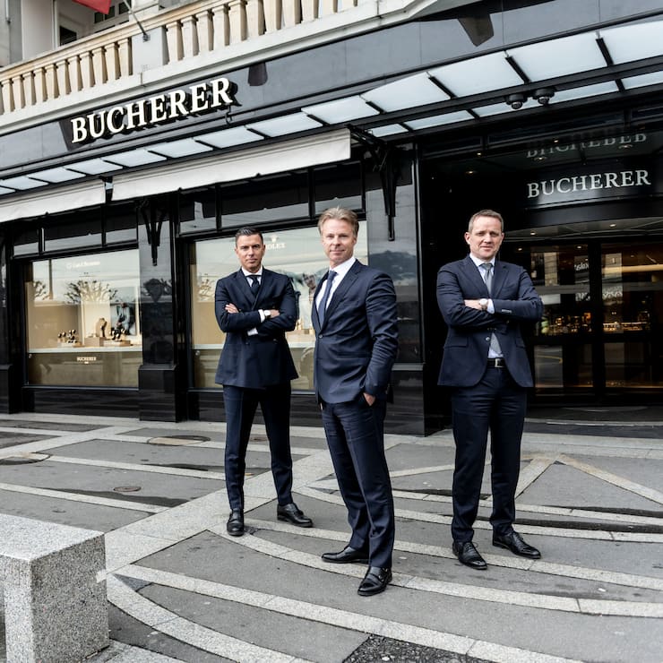 Patrick Graf, Chief Commercial Officer, Guido Zumbühl, Chief Executive Officer, und Jörg Baumann, Chief Marketing Officer von Bucherer (v.l.)