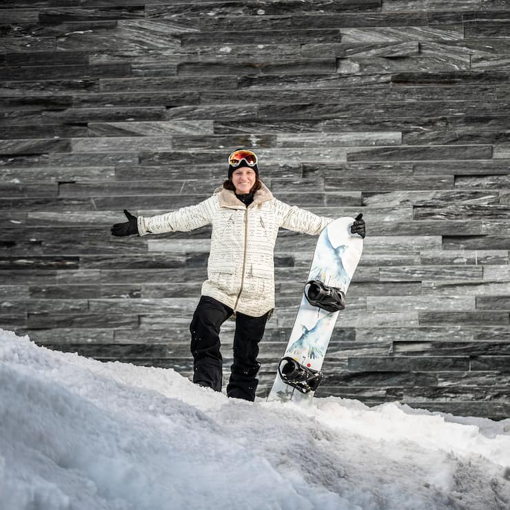Laax, 18.01.2019, Donna Carpenter Burton, Mitbesitzerin und Co-CEO von Burton posiert im Rocksresort in Laax am Freitag, 18. Januar 2019, in Laax. (Nicola Pitaro).
