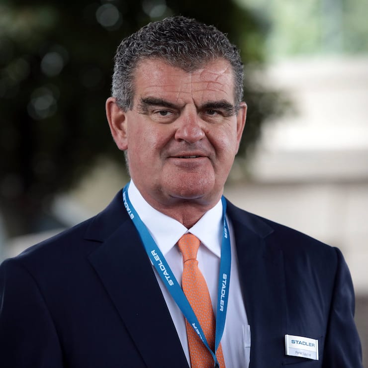 Peter Spuhler, Verwaltungsratspräsident von Stadler Rail, während eines Aufenthaltes in Kiew im Jahr 2023.