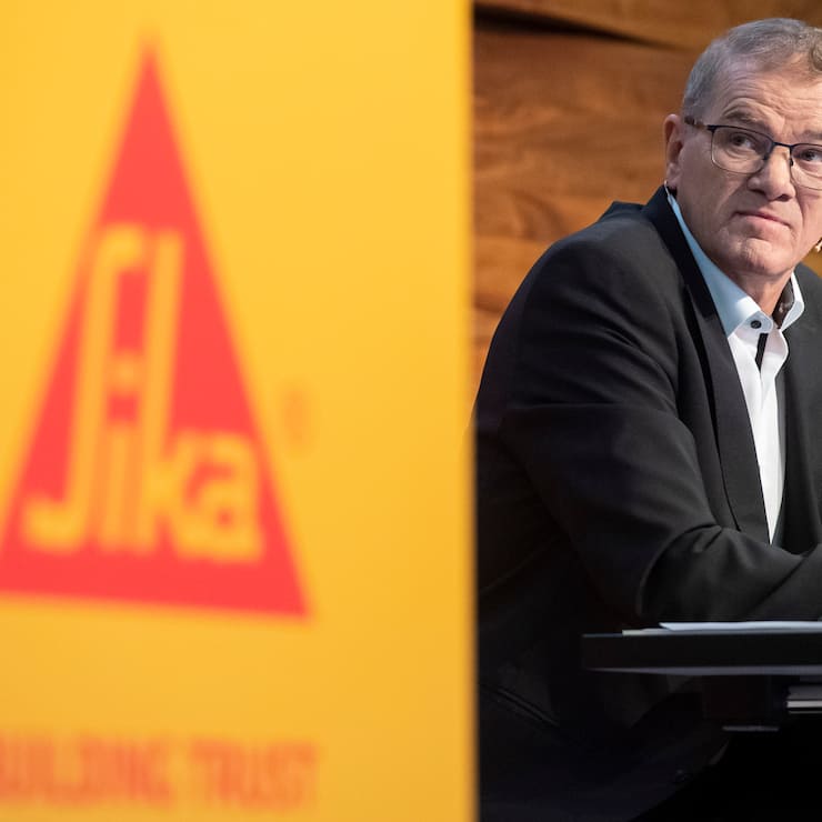 CEO Paul Schuler spricht an der Bilanzmedienkonferenz des Chemieunternehmens Sika, aufgenommen am Freitag, 22. Februar 2019 in Zuerich. (KEYSTONE/Ennio Leanza)