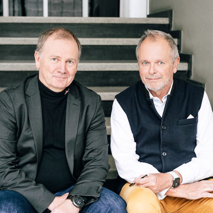 Oddmund Braaten (links) und Kim Ludvigsen haben eine KI-basierte Dolmetscher-Software in der Pipeline.