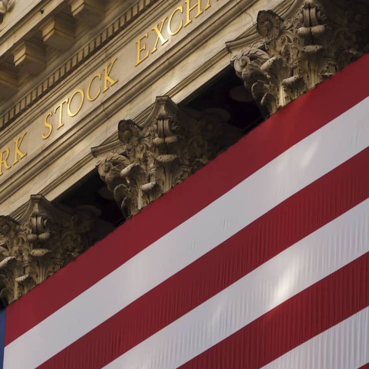 Die New Yorker Börse im Finanzviertel an der Südspitze von Manhattan.