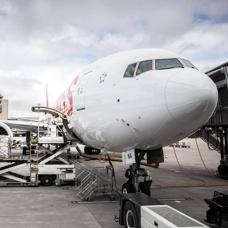 Swiss Airline Flugzeug Fracht Cargo