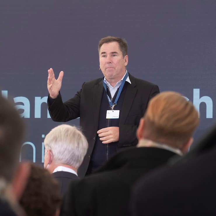 CEO Jan Jenisch of Swiss cement maker Holcim makes a speech during the Holcim Capital Markets Day event in Basel, Switzerland, November 18, 2021. REUTERS/Arnd Wiegmann