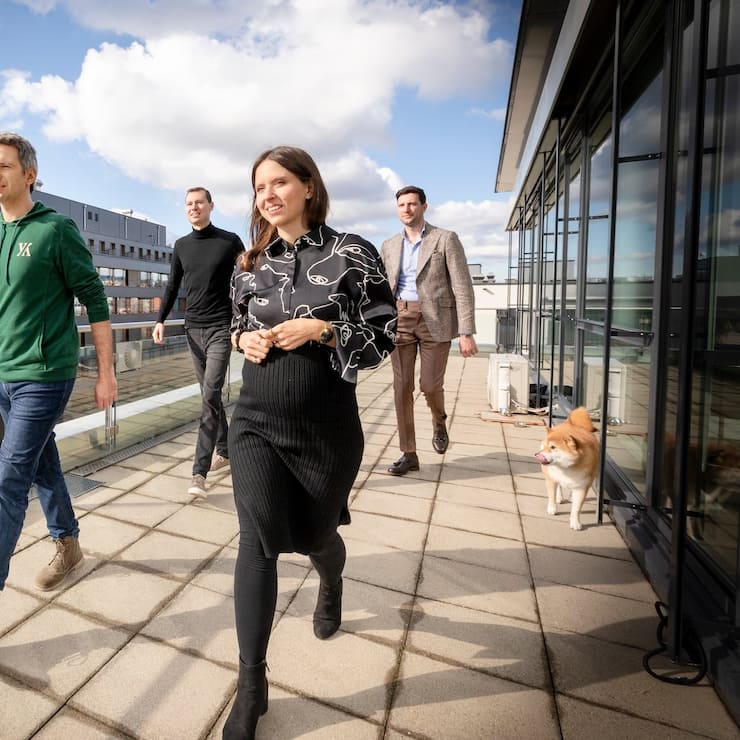 Thomas Inhelder (grÃ¼ner Pullover), Melanie Gabriel, Lars Mangelsdorf (blaues Hemd), Philippe Sahli