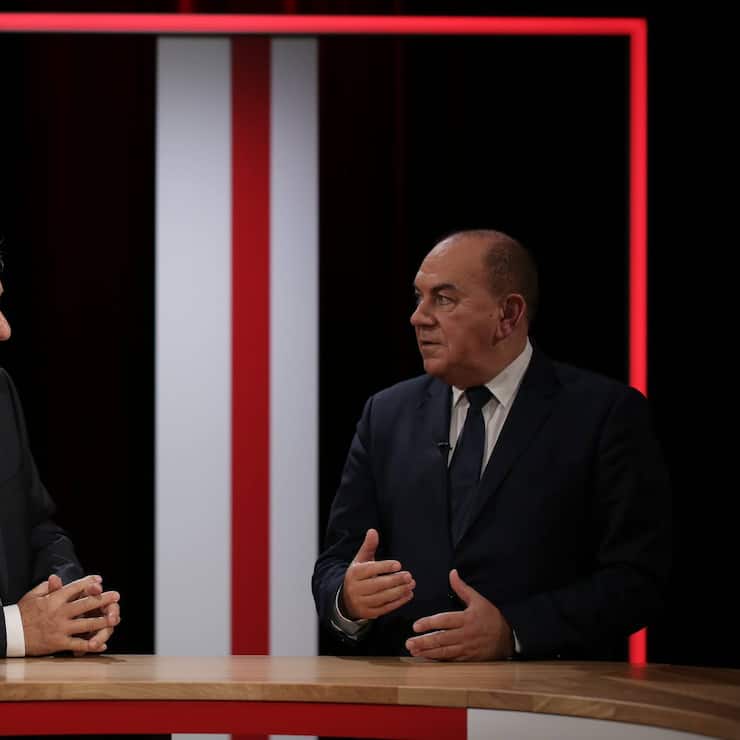 Novartis-VR-Präsident Jörg Reinhardt (l.) und sein UBS-Pendant Axel Weber beim BILANZ Business Talk.