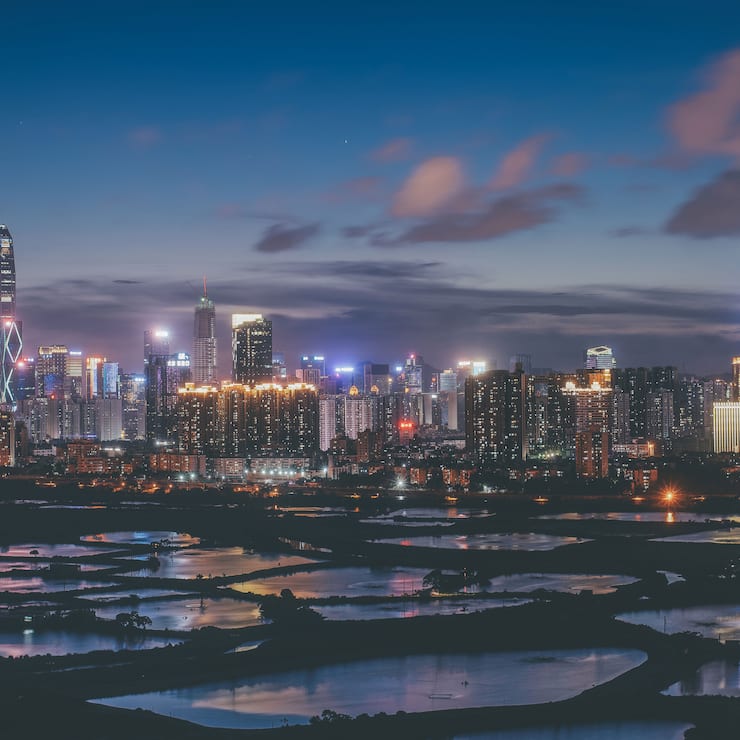 Blick auf Shenzhen, Chinas Wirtschaftsmetropole. 