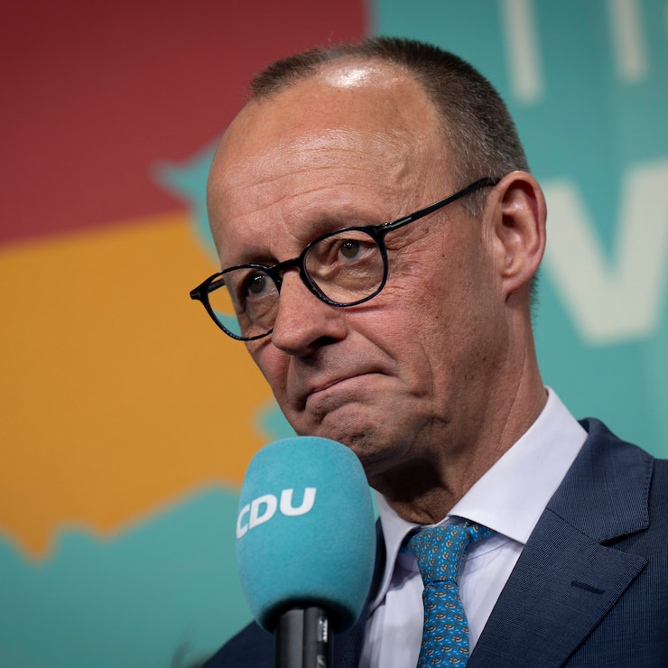 Friedrich Merz nach der Wahl am 23.2.2025 in Berlin. 