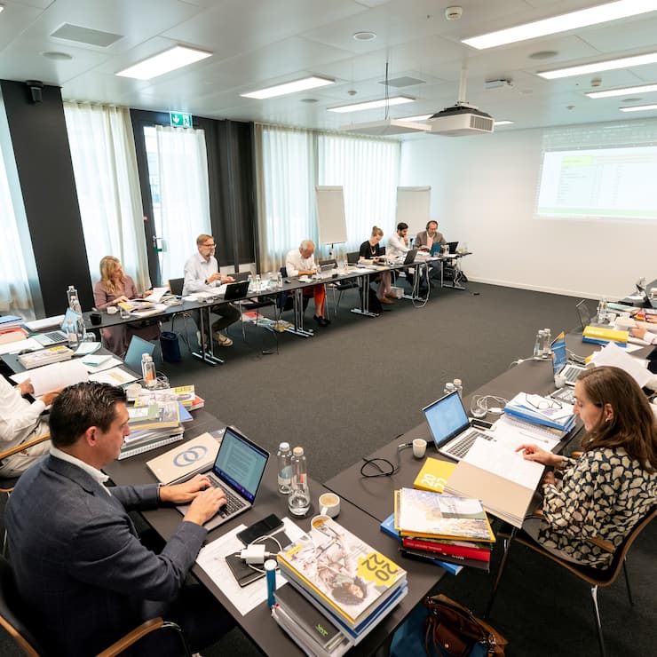 In diesem Raum bei der SIX Group in Zürich trifft sich die Schlussjury zur Ermittlung der Besten.